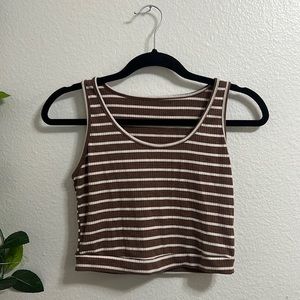 Striped crop tank — size L